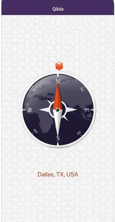 Islamic Bundle Qibla compass pointing toward Mecca