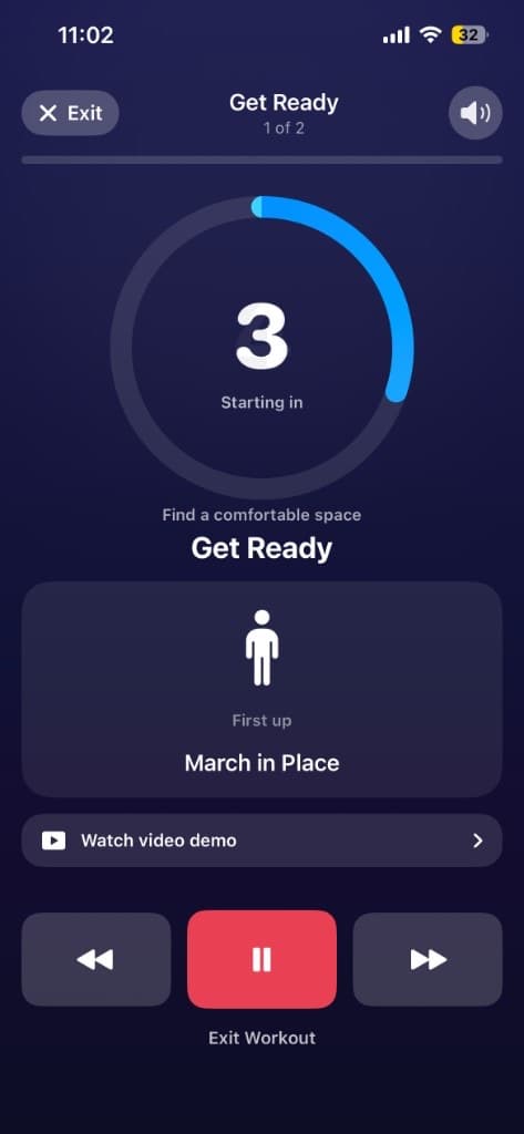 عدّاد جاهزية قبل بدء March in Place