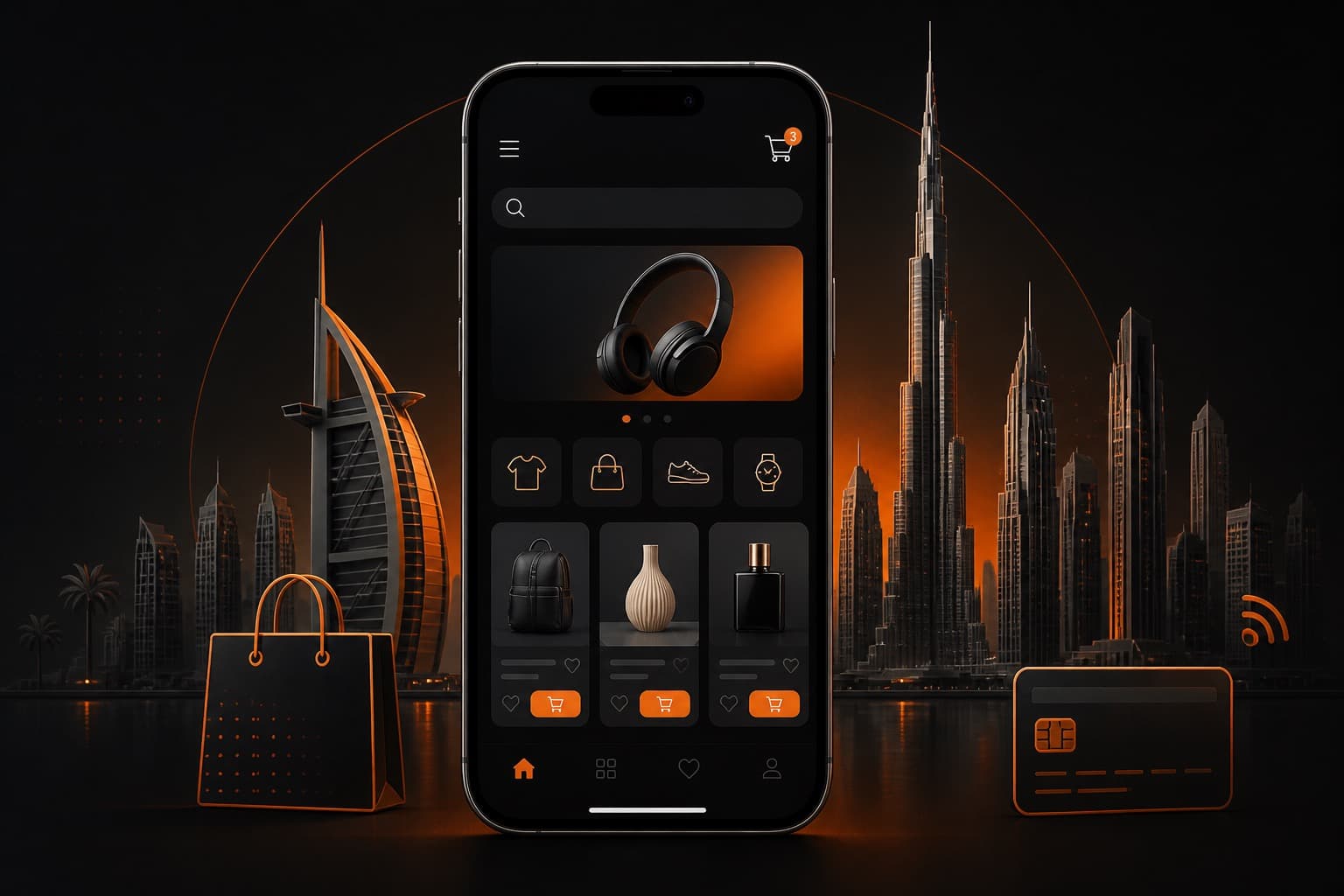 How to build an ecommerce app in UAE — mobile storefront and Dubai commerce mood