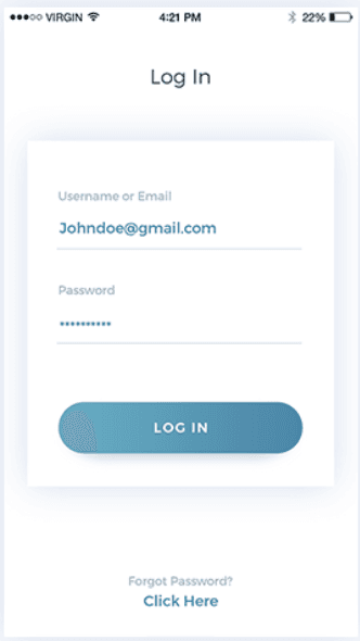 GainSafe login screen with username and password